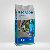 Pegante Cerámico Pegacor  Interior/ Exterior Gris 25 kg Bajo En Polvo Corona