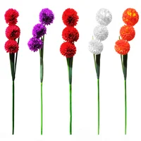 Flor Artificial Pompón X 3 Flores