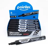 Marcador Permanente Negro Biselado Display X12