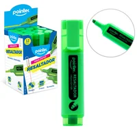 Resaltador Biselado 3 Trazos Verde Display X12