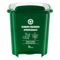 Papelera Pedal 20 Ltrs Decorada Verde
