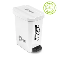 Caneca Plástica Pedal 5 Litros Blanca Para Residuos Aprovechables Eco