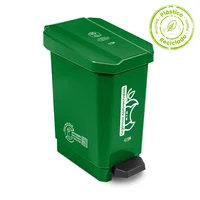 Caneca Plástica Pedal 10 Litros Verde  para Residuos Orgánicos Eco