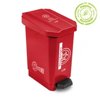 Caneca Plástica Pedal 10 Litros Roja Para Residuos Peligrosos Eco