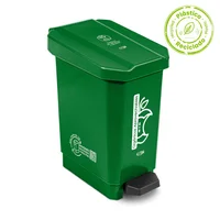 Caneca Plástica Pedal 22 Litros Verde para Residuos Orgánicos Eco