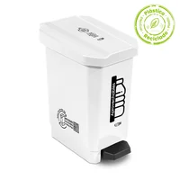 Caneca Plástica Pedal 44 Litros Blanca  para Residuos Aprovechables Eco