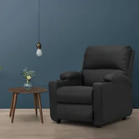 Silla Reclinable Alan Estática Cuero Sintético Negro Set X 4 Unidades