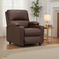 Silla Reclinable Alan 1 Puesto Estática Cuero Sintético Chocolate Set X 5 Unidades