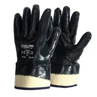 Paquete Por 6 Pares Guante Nitrilsafe Liso Puño Seguridad T10 Steelpro