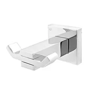 Perchero para Baño Metálico Plateado Cuadrado
