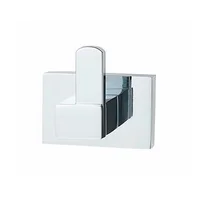 Perchero para Baño Cuadrado Plateado Brillante Rubo