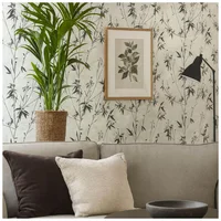 Papel Colgadura Ramas Marfil Negro 53 cm x 10 m