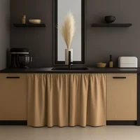 Set de 2 Cortinas 140x75 cm Mesón Lino Taupe Casa Bonita
