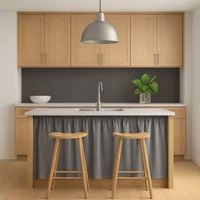 Set de 2 Cortinas 140x75 cm Mesón Lino Gris Casa Bonita