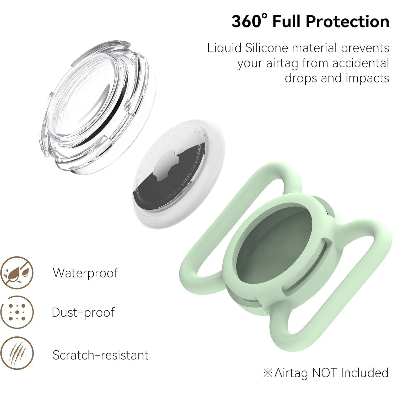 Soporte airtag para collar de perro silicona y abs duradero