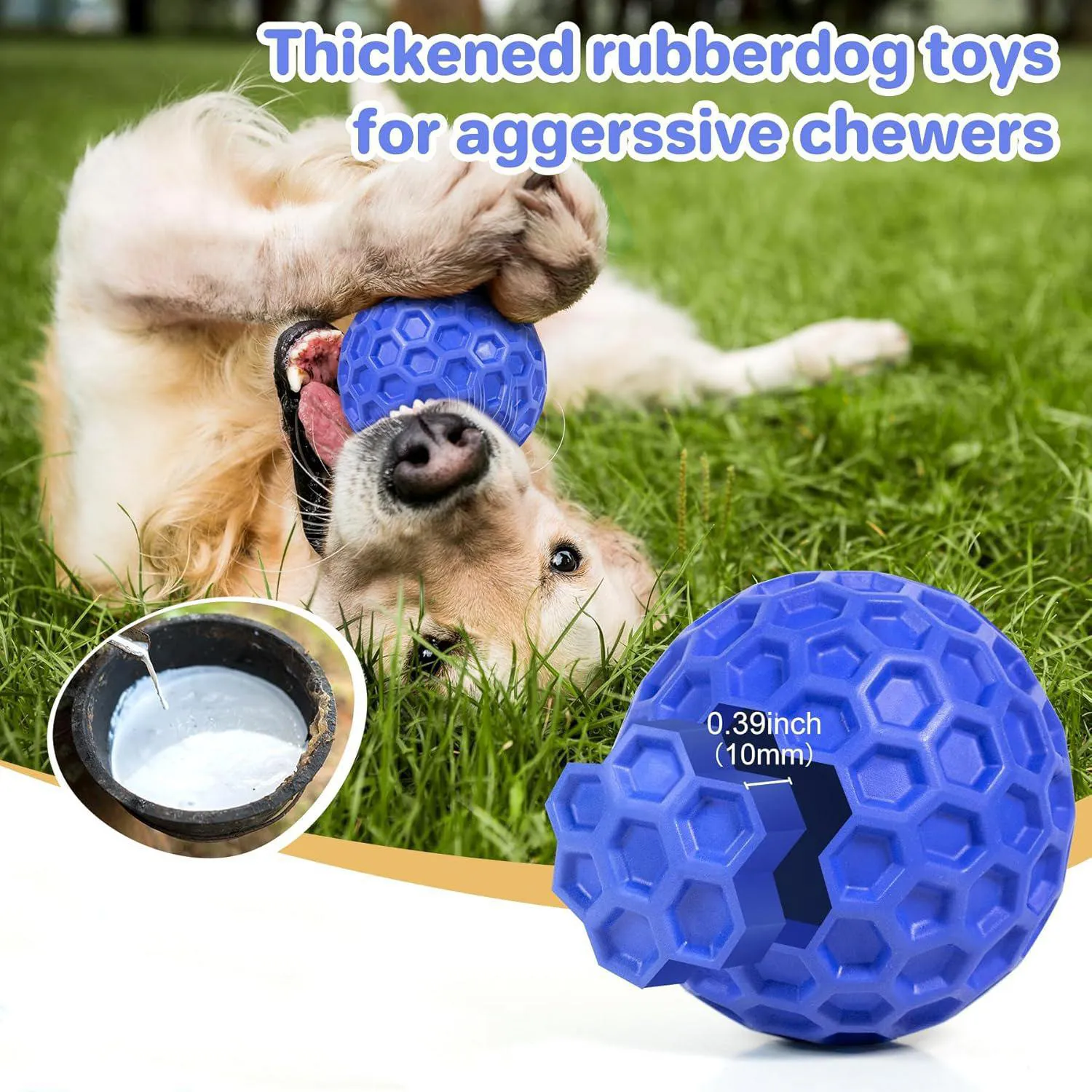 Pelota Chirriante Resistente Para Perros Que Limpia Dientes Y Reduce Ansiedad 3