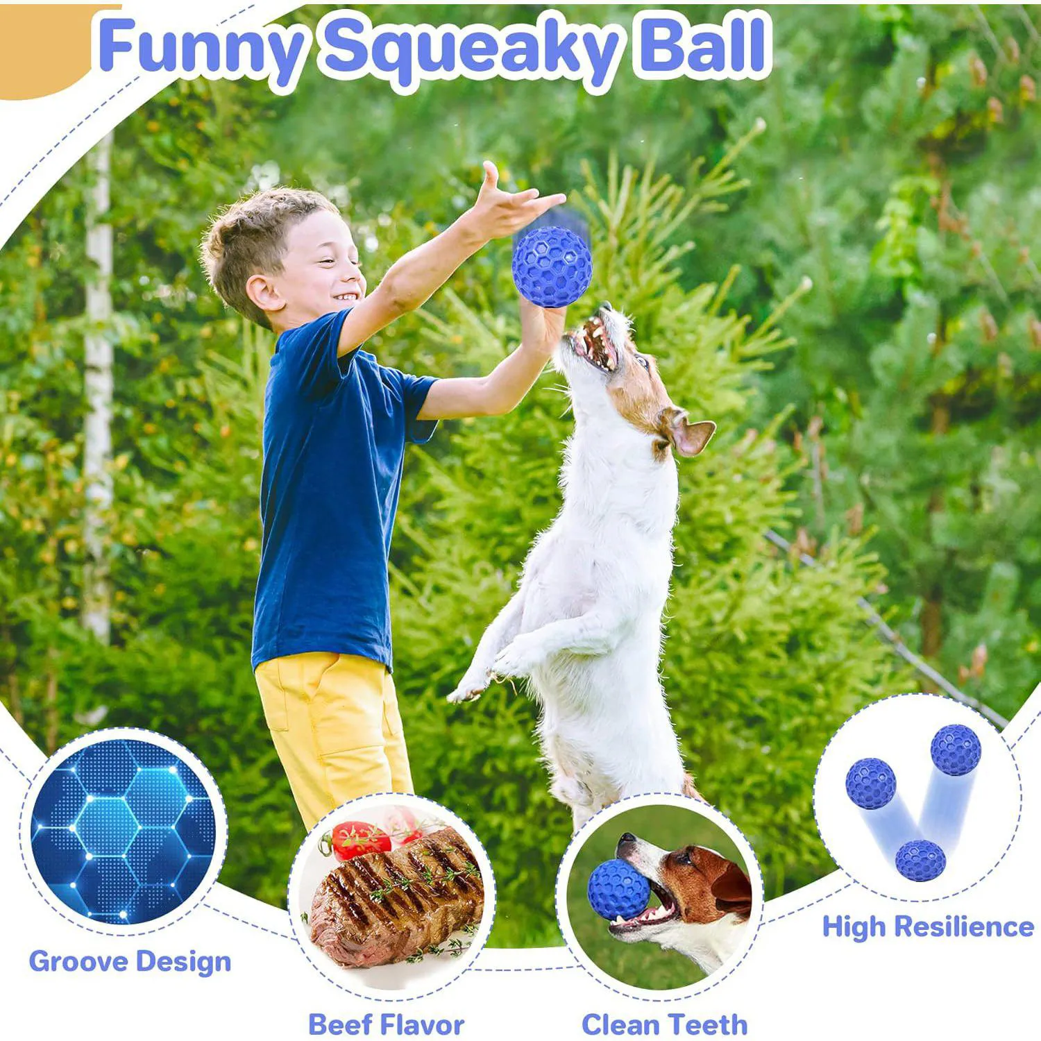 Pelota Chirriante Resistente Para Perros Que Limpia Dientes Y Reduce Ansiedad 4
