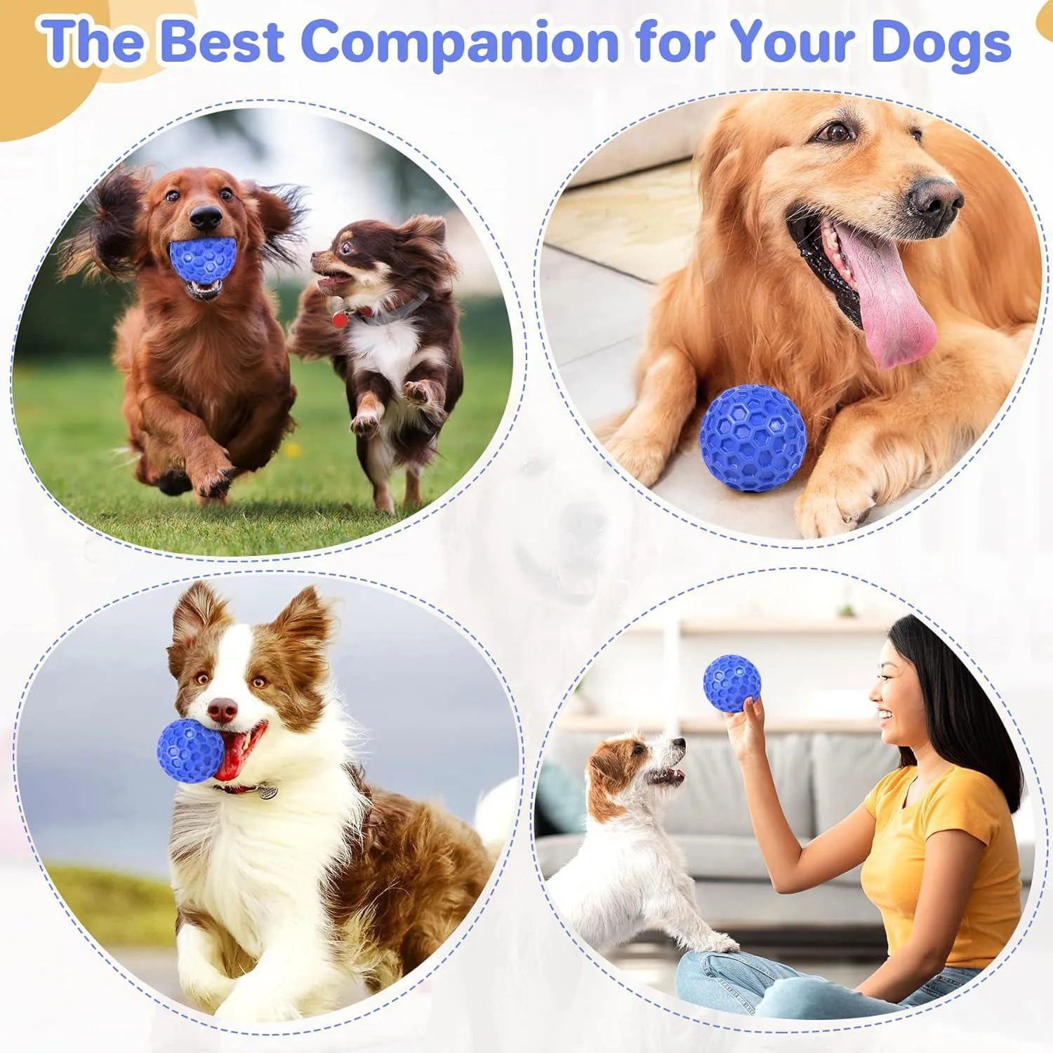 Pelota Chirriante Resistente Para Perros Que Limpia Dientes Y Reduce Ansiedad 6