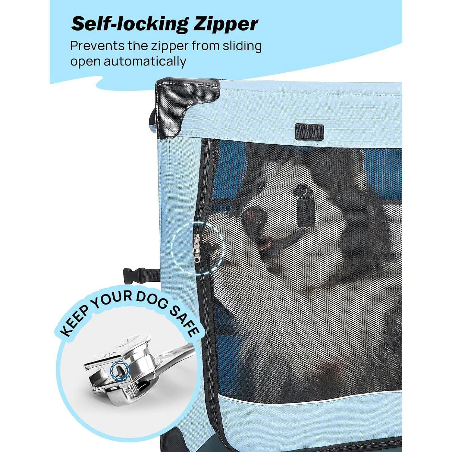 Jaula Plegable para Perros JOYTUTUS Portátil para Viajes y Auto 3