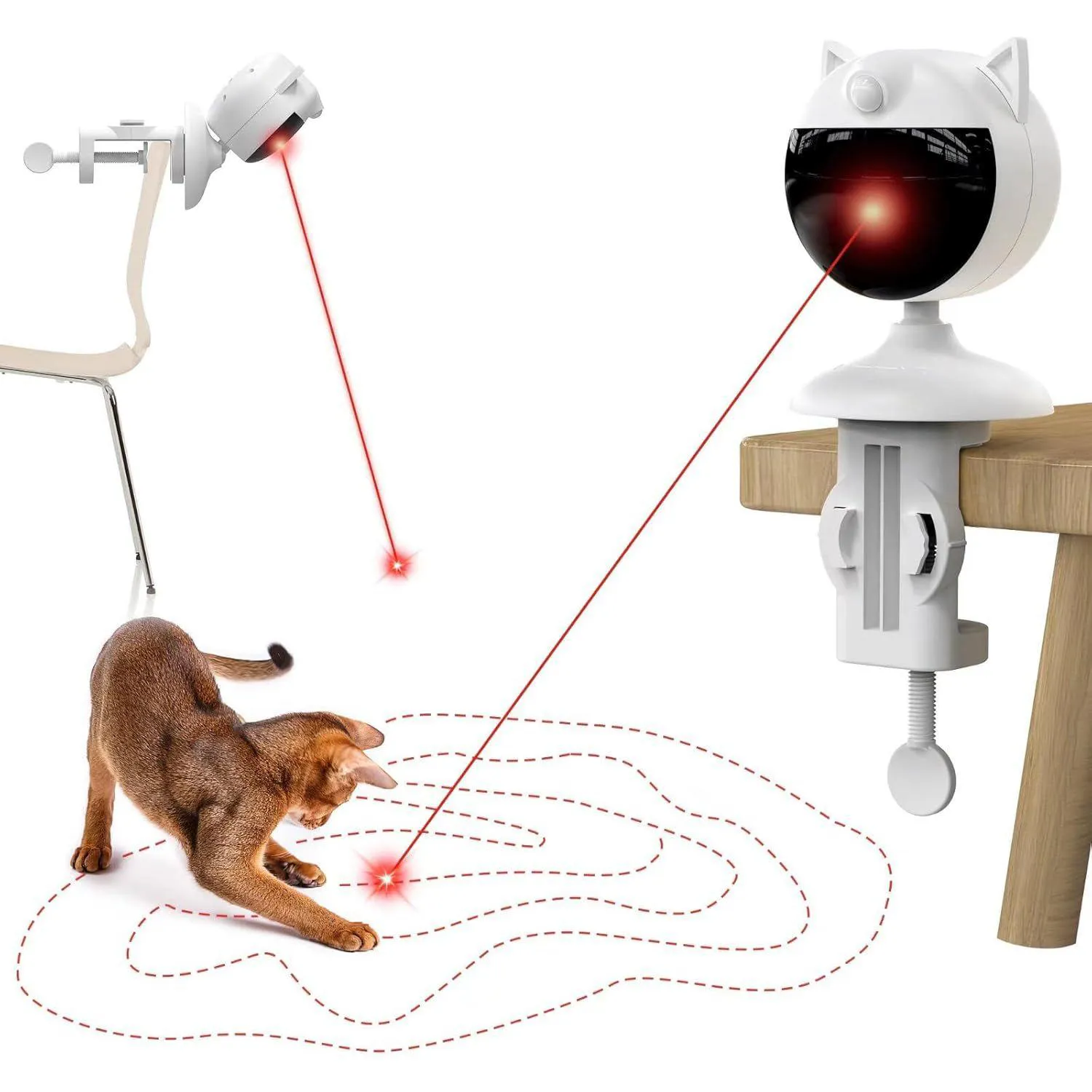 Juguete Láser Inteligente para Gato con Sensor de Movimiento y Recarga Automática