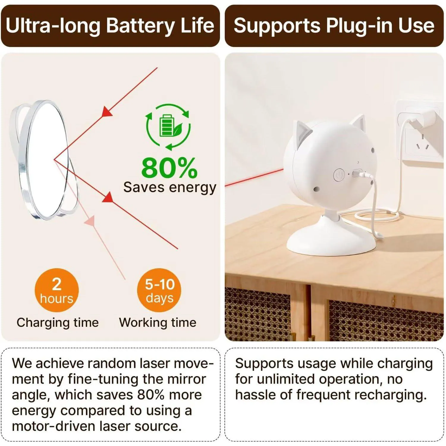 Juguete Láser Inteligente para Gato con Sensor de Movimiento y Recarga Automática 4