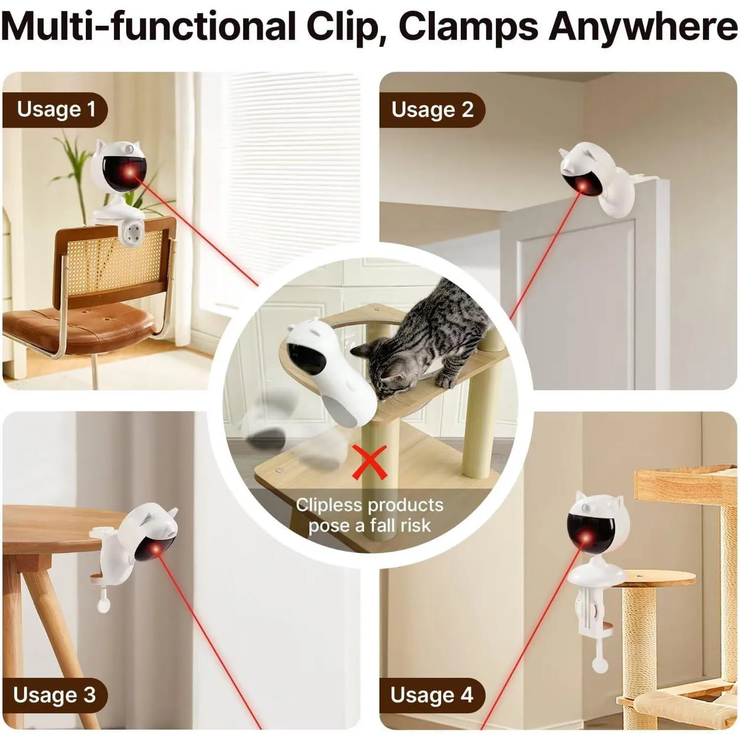 Juguete Láser Inteligente para Gato con Sensor de Movimiento y Recarga Automática 6