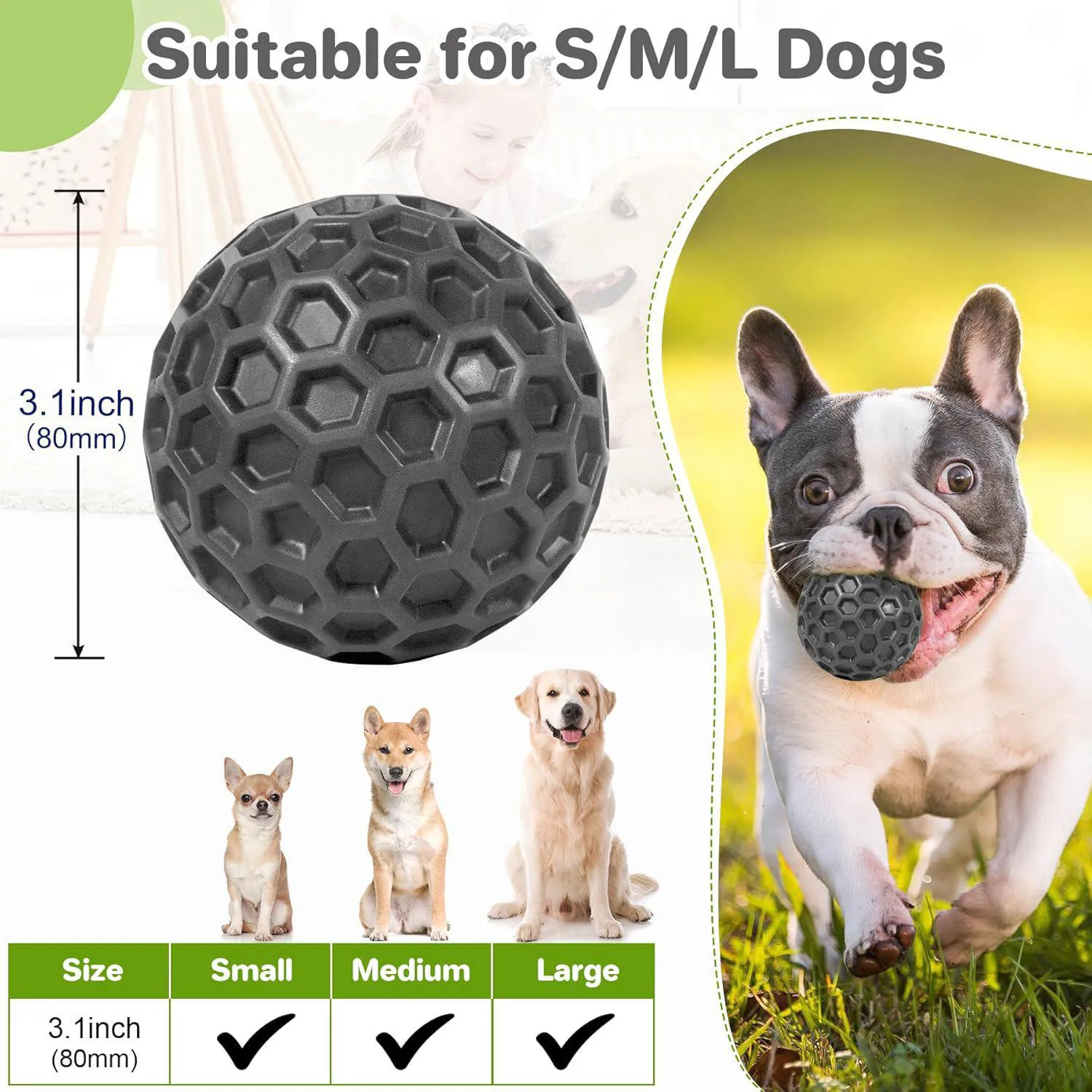 Pelota Chirriante Resistente Para Perros Masticadores Agresivos