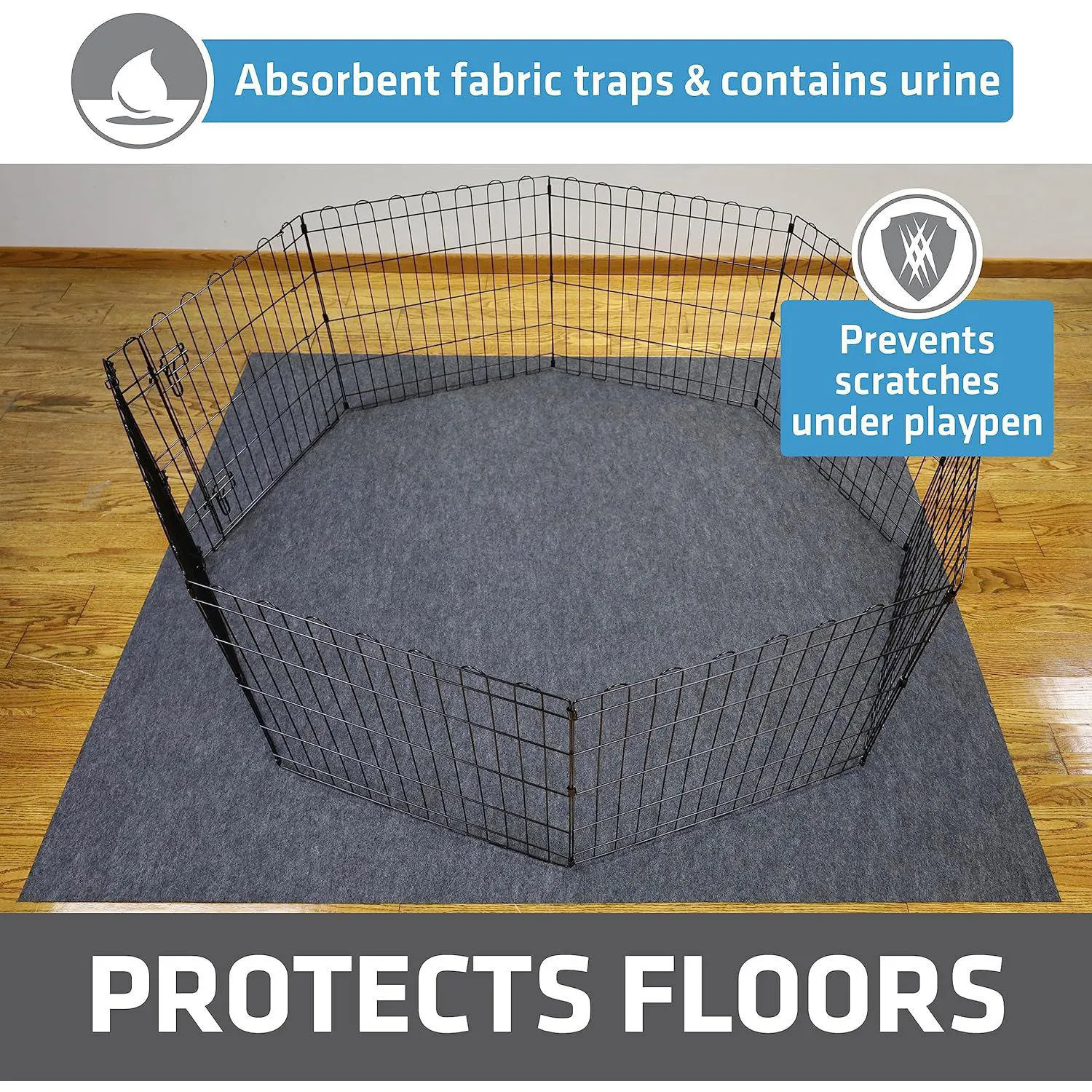 Tapete Lavable para Corral de Perros con Protección Total del Suelo