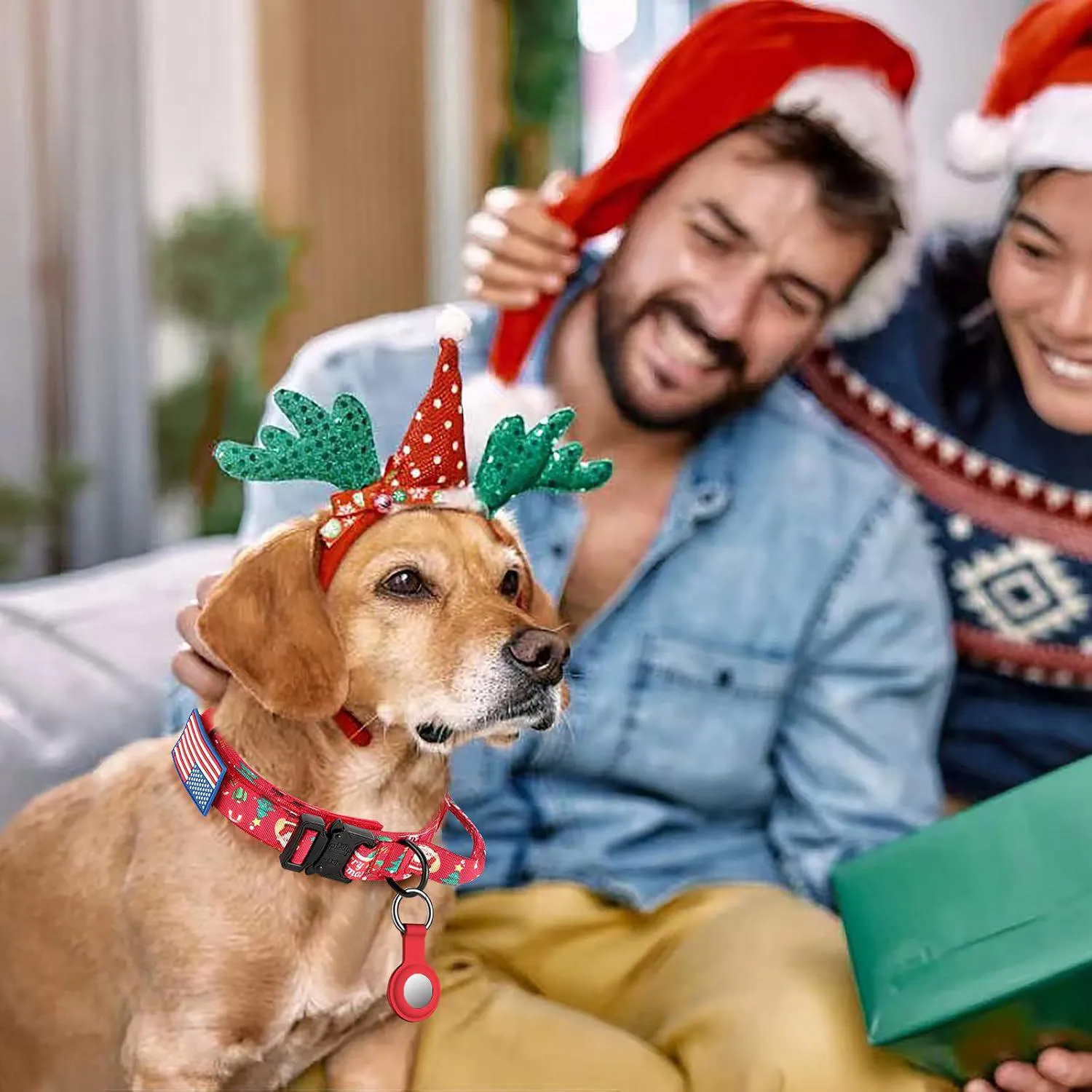Collar Táctico para Perro Daganxi Ajustable con Asa y AirTag