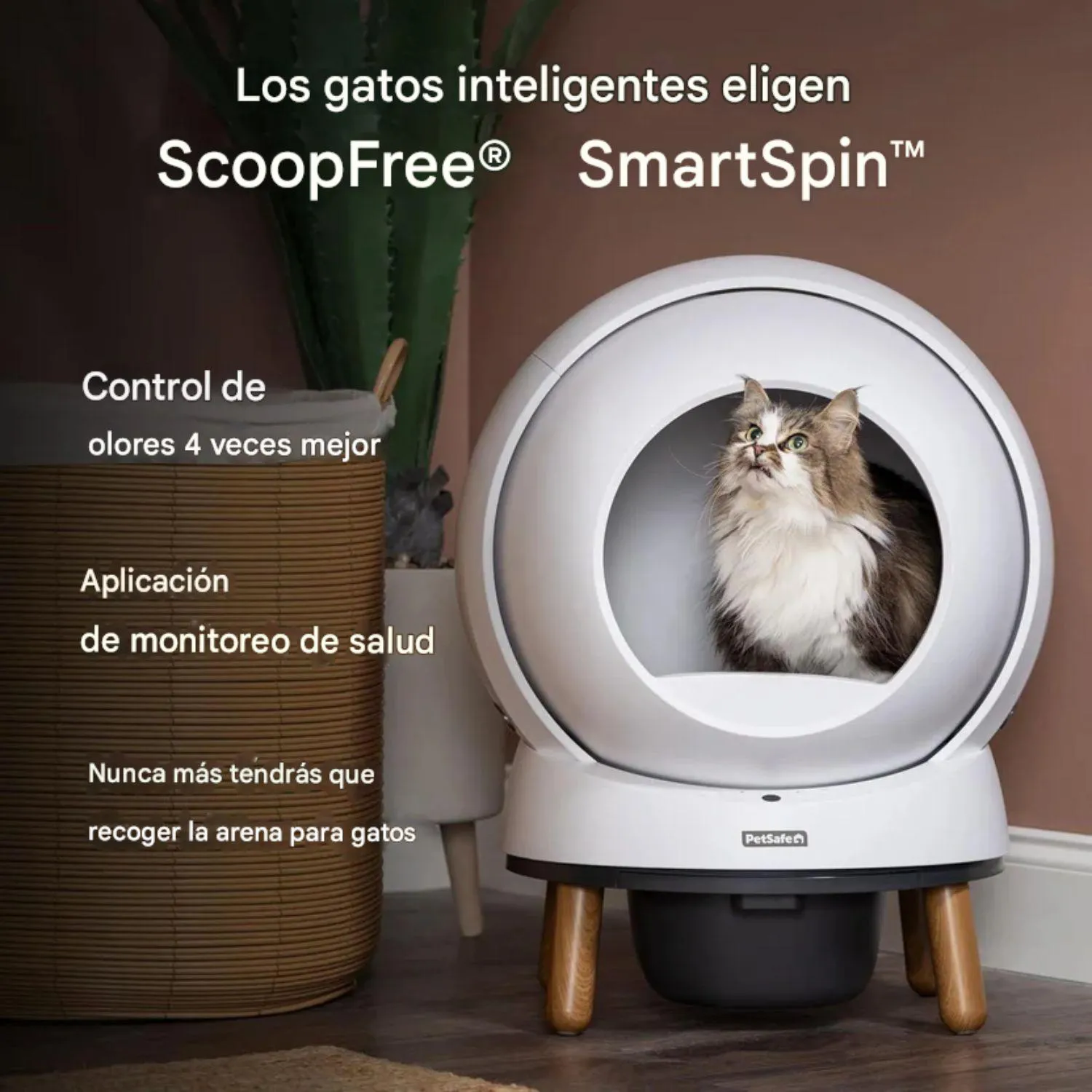 Arenero Automático para Gatos PetSafe ScoopFree SmartSpin con App y Control de Olores