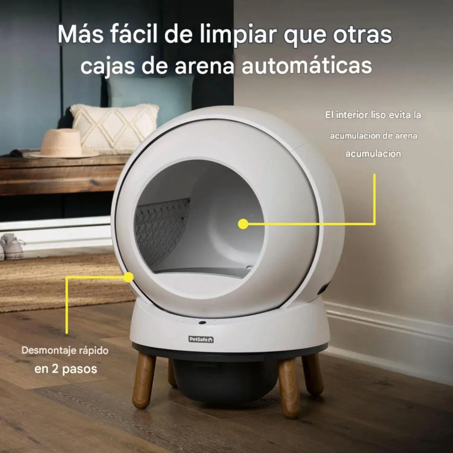 Arenero Automático para Gatos PetSafe ScoopFree SmartSpin con App y Control de Olores 4
