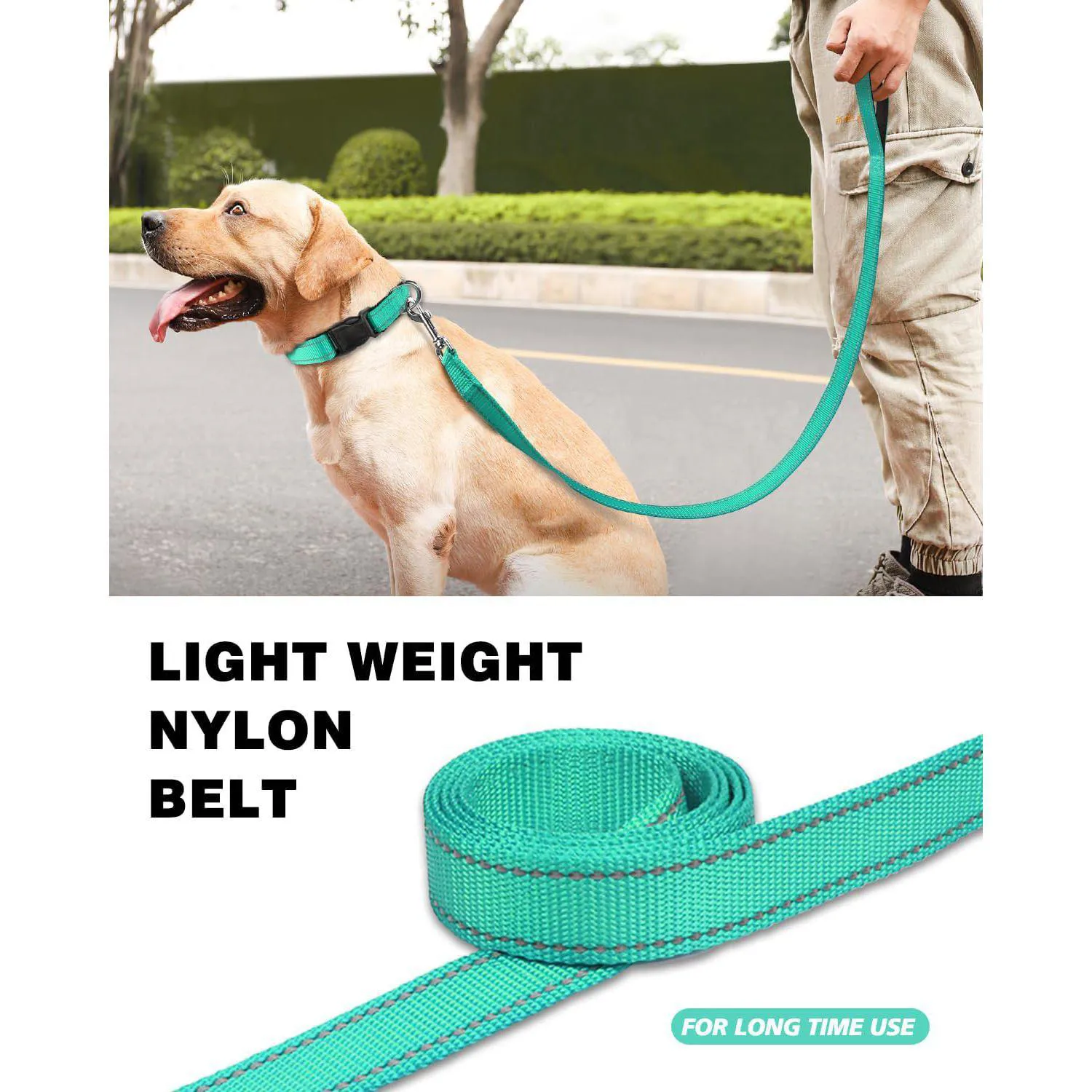 Correa Reflectante de Nylon para Perros Padded 6ft 3/4inch 3
