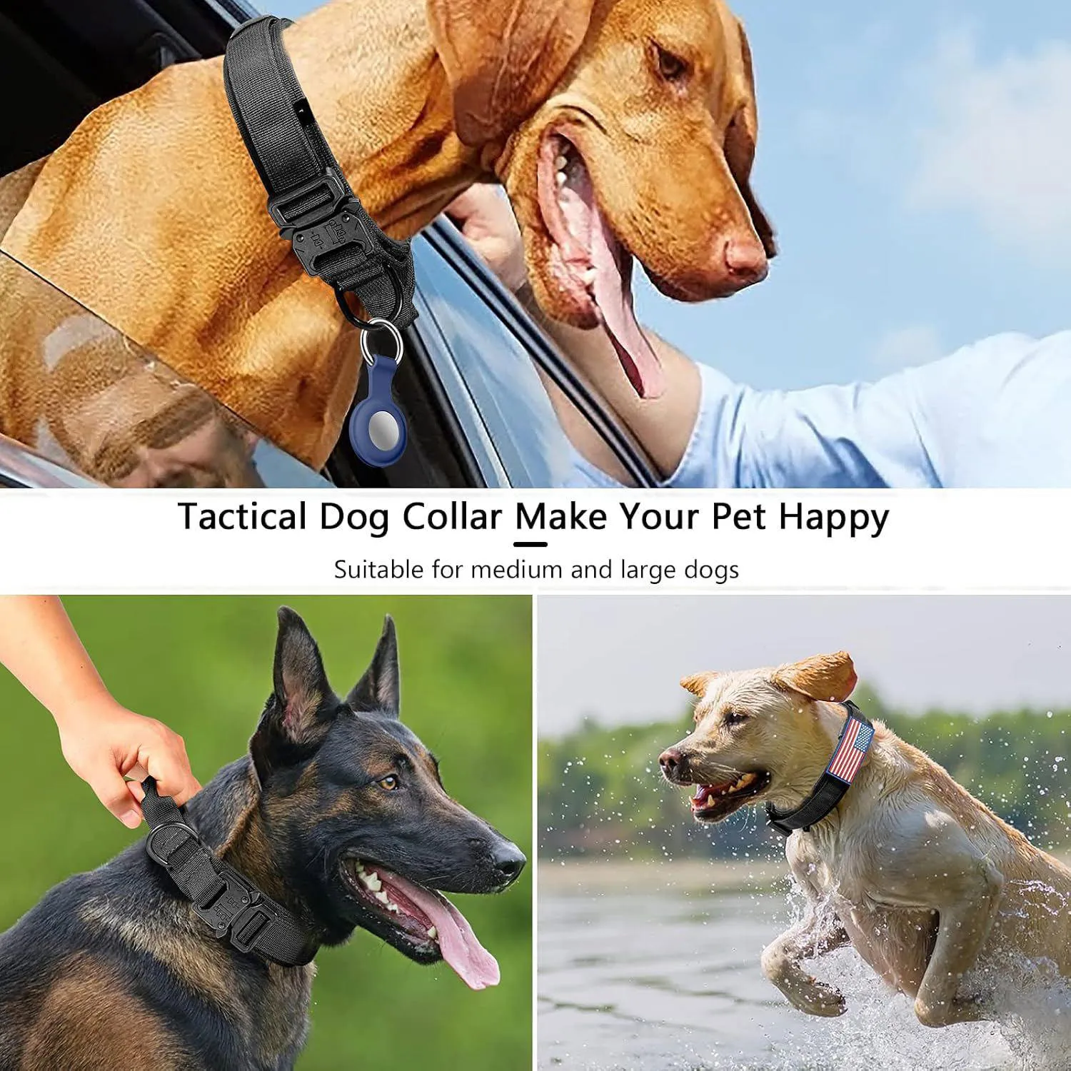 Collar Táctico para Perros Ajustable en Nylon Grande 6