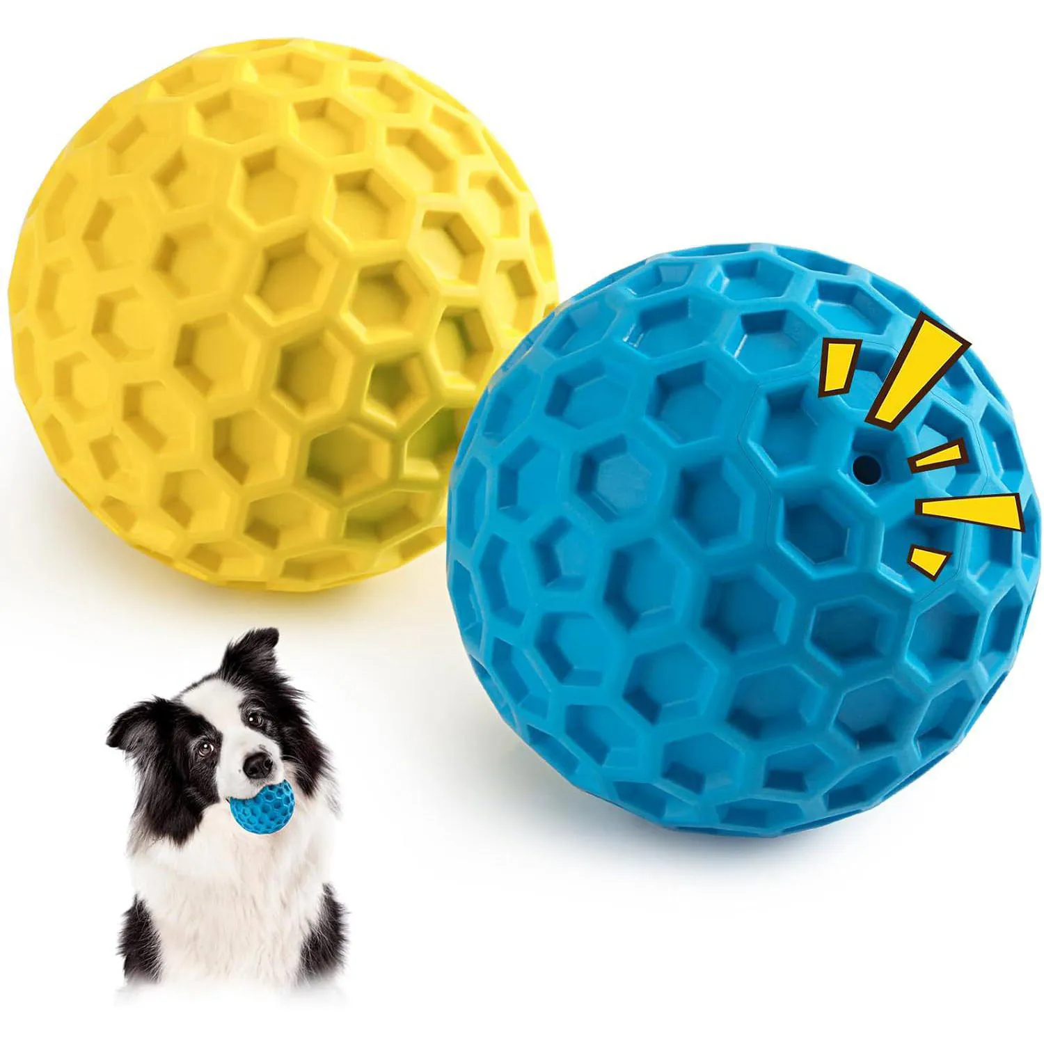 Pelotas Chirriantes Para Perros Resistentes Con Goma Natural Paquete De Dos