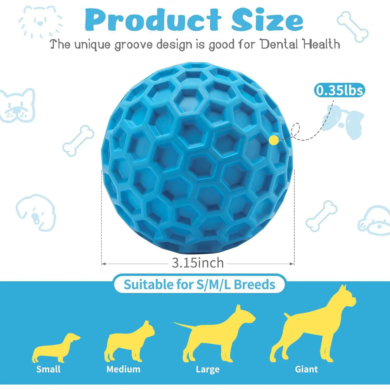 Pelotas Chirriantes Para Perros Resistentes Con Goma Natural Paquete De Dos