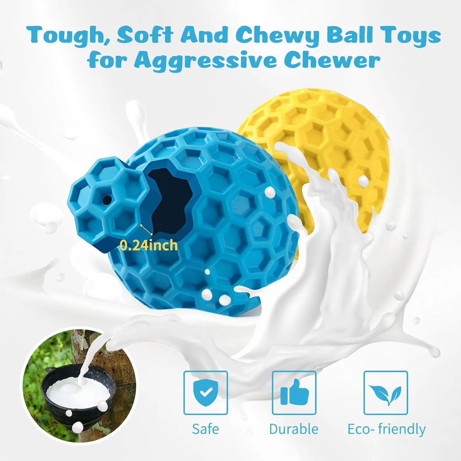 Pelotas Chirriantes Para Perros Resistentes Con Goma Natural Paquete De Dos 3