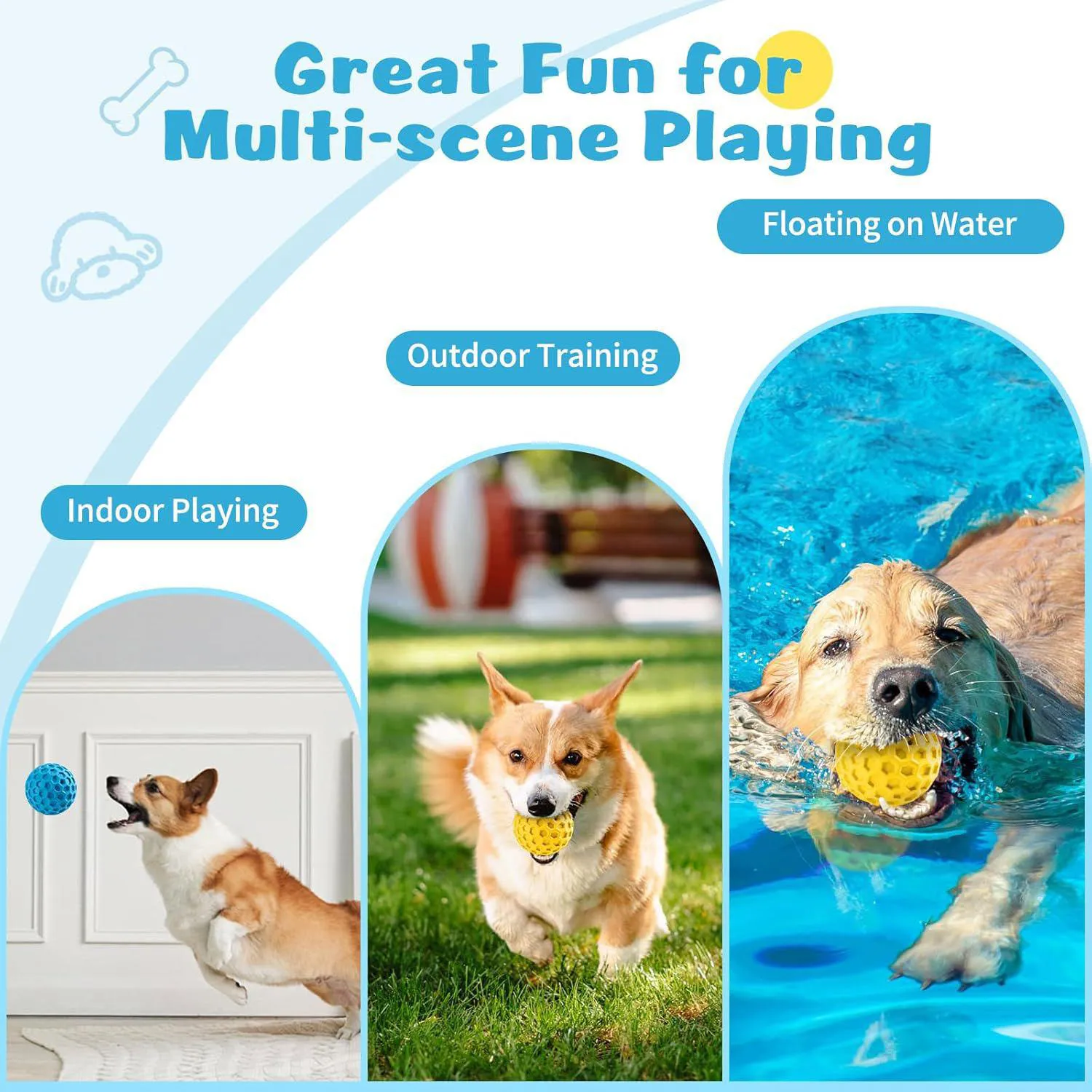 Pelotas Chirriantes Para Perros Resistentes Con Goma Natural Paquete De Dos 5