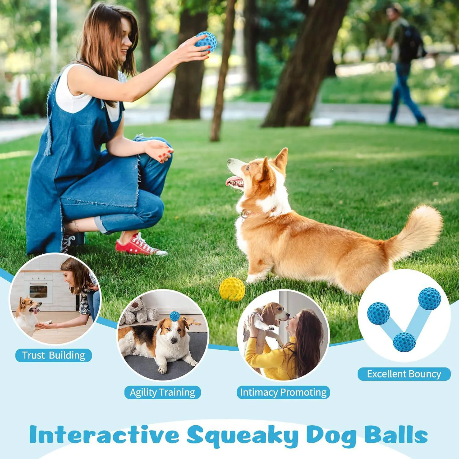 Pelotas Chirriantes Para Perros Resistentes Con Goma Natural Paquete De Dos 6