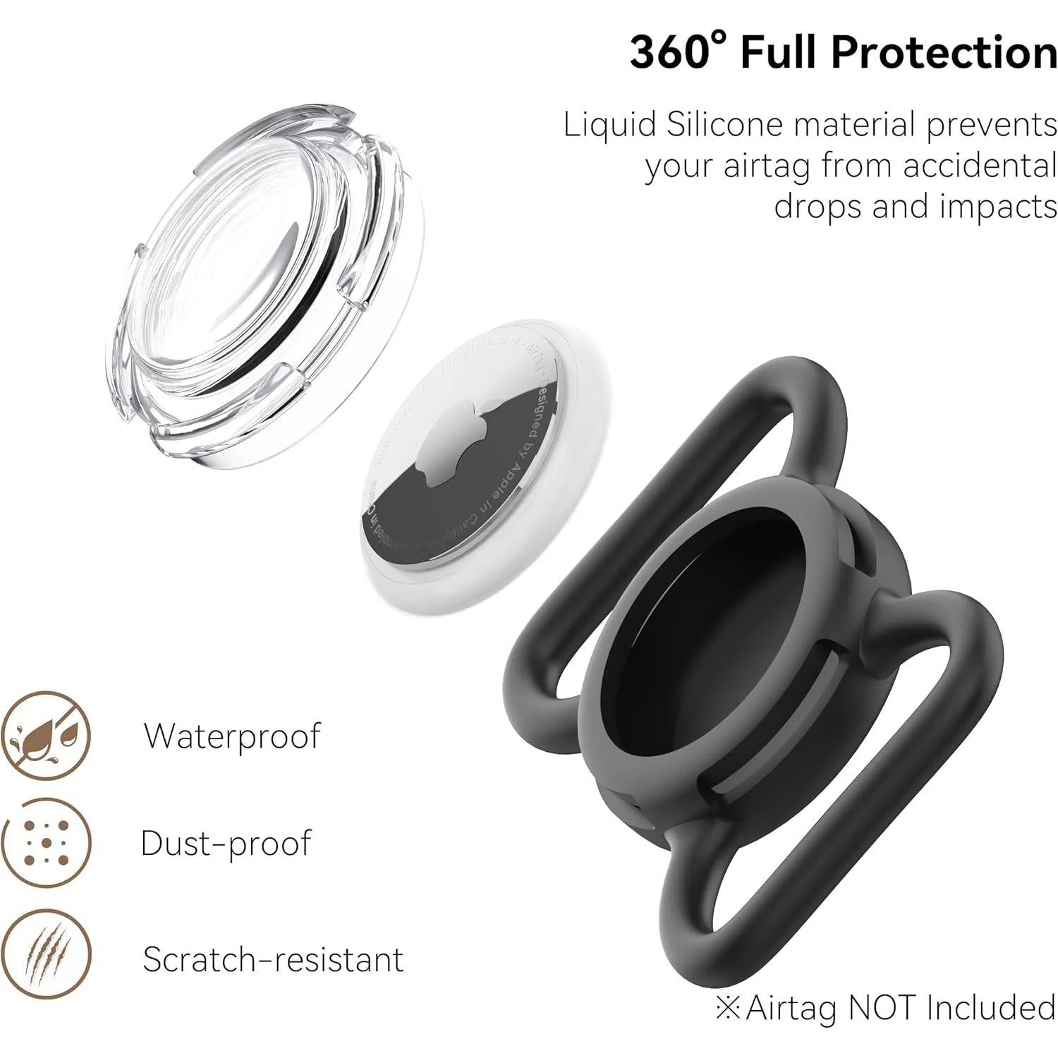 Soporte Impermeable para Airtag de Mascotas Silicona y ABS Whoseid