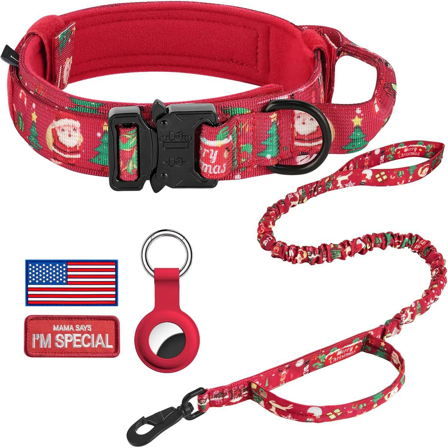 Collar Táctico Para Perro Con Asa Funda Para AirTag Y Parches DAGANXI