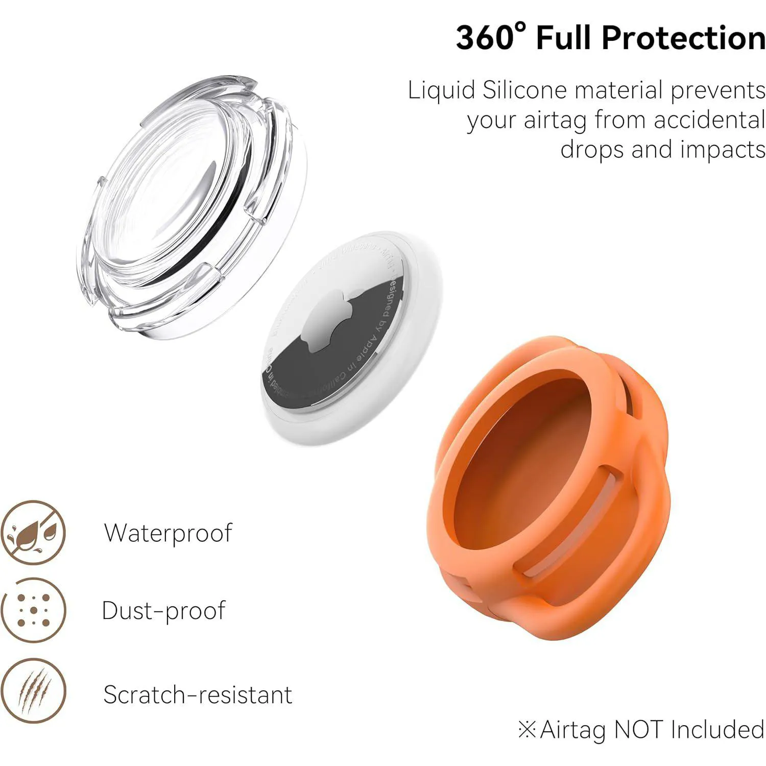Funda Impermeable Para AirTag De Silicona Para Collar De Perro Y Gato