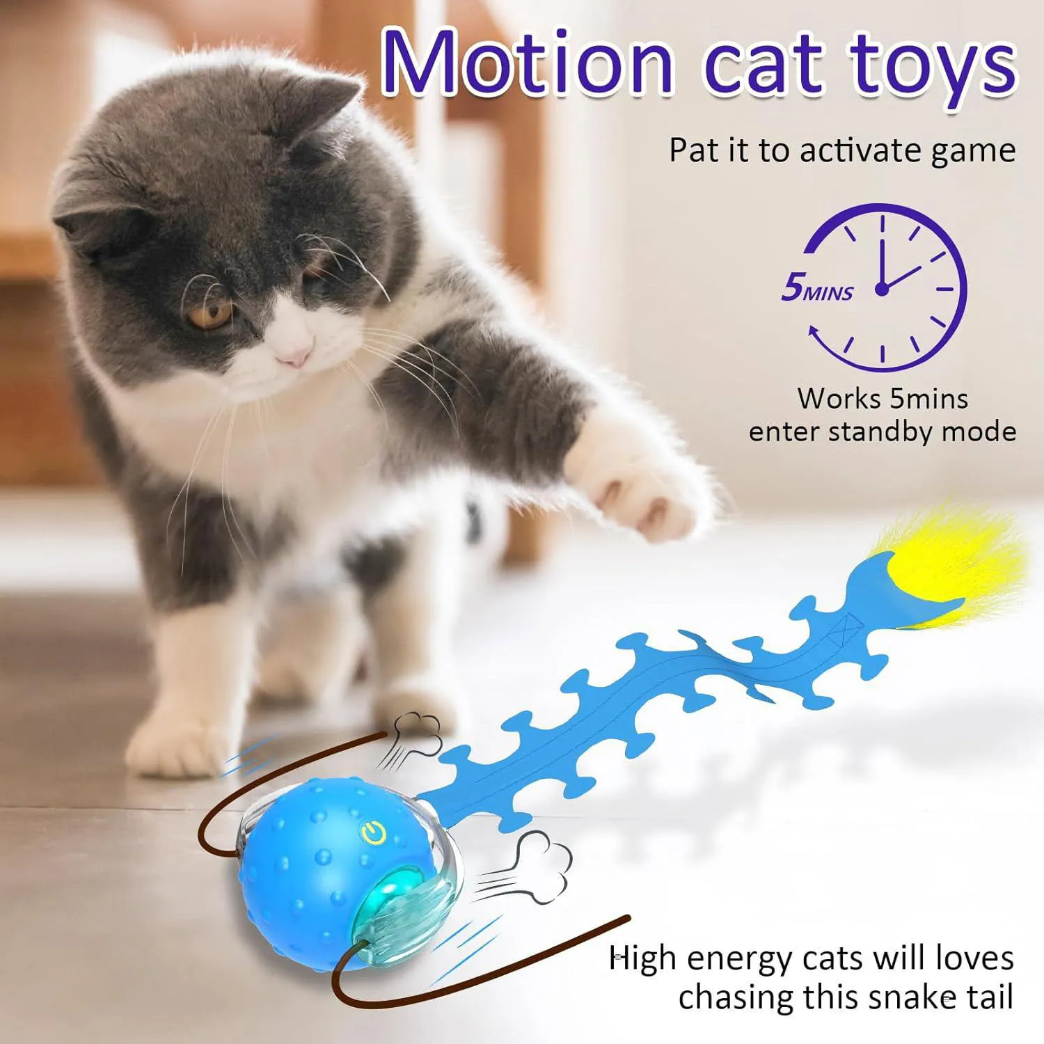 Pelota Interactiva para Gato con Movimiento Rápido y Sonido de Ave Activado por Contacto 3