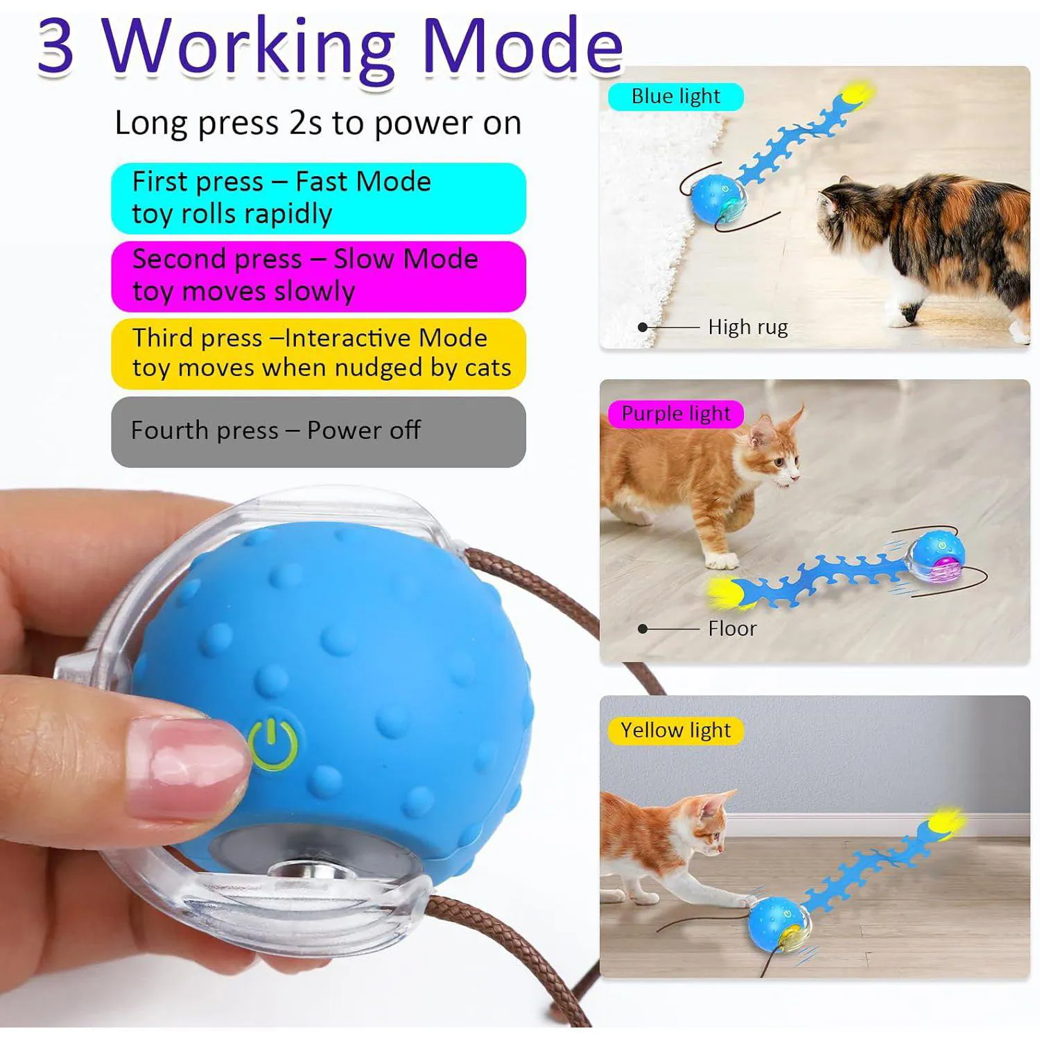Pelota Interactiva para Gato con Movimiento Rápido y Sonido de Ave Activado por Contacto 4