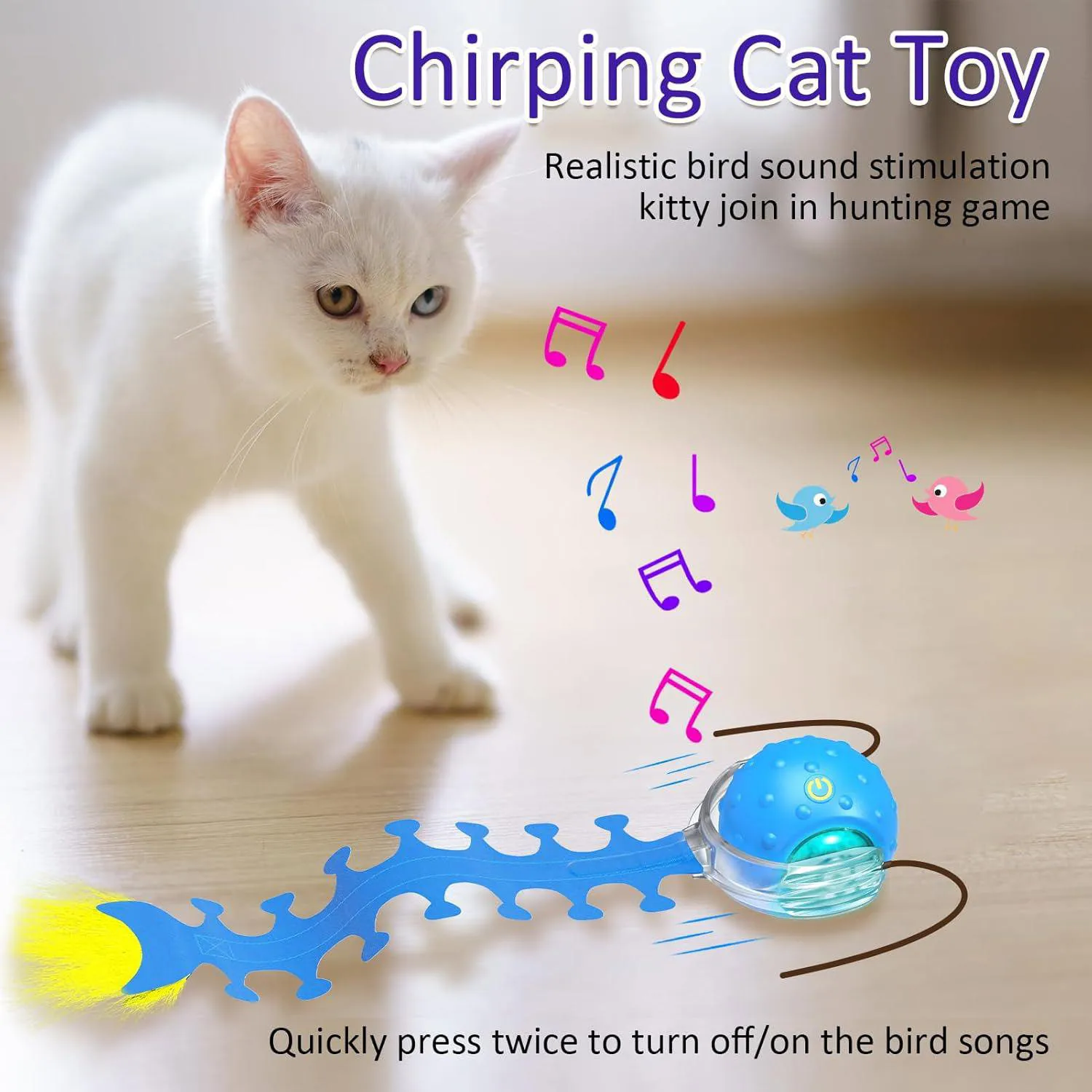 Pelota Interactiva para Gato con Movimiento Rápido y Sonido de Ave Activado por Contacto 5