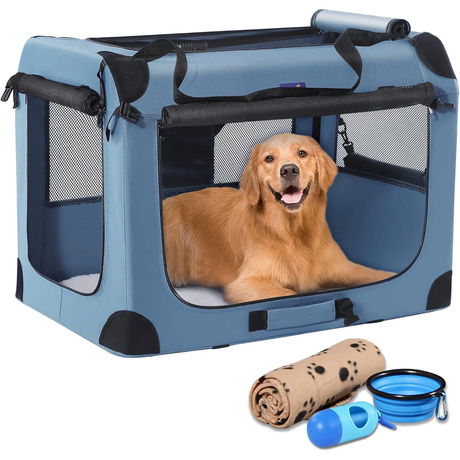 Jaula Portátil Petprsco XL para Perros Grandes con Accesorios Incluidos