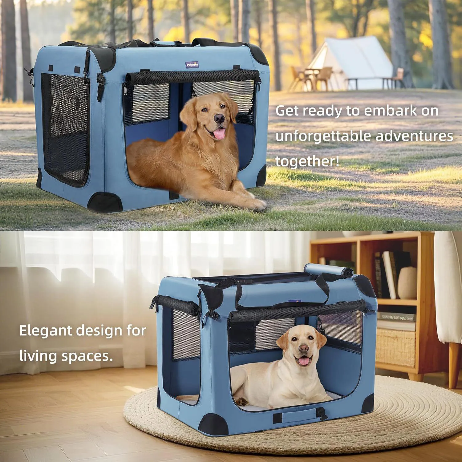 Jaula Portátil Petprsco XL para Perros Grandes con Accesorios Incluidos