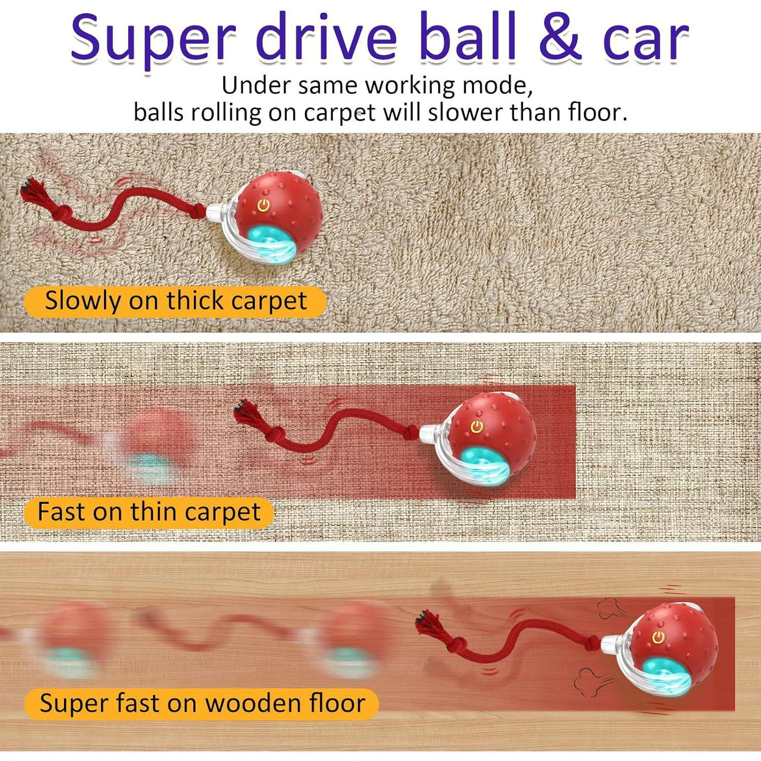 Pelota Interactiva para Gato con Movimiento Rápido y Sonido Activado por Contacto