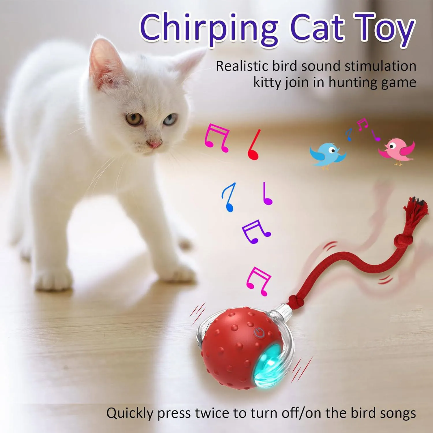 Pelota Interactiva para Gato con Movimiento Rápido y Sonido Activado por Contacto 5