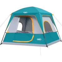 Carpa para Camping 4 Personas Azul Océano Portátil Impermeable y Fácil de Instalar