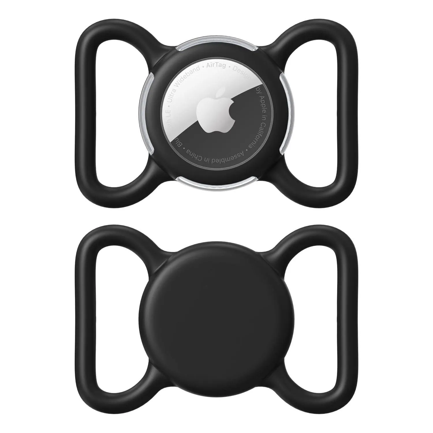 Soporte Negro para Airtag de Mascotas Impermeable Silicona Whoseid
